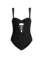 Paris Lace-Up Balconette One-Piece Swimsuit