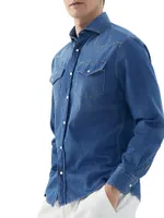 Lightweight Denim Easy Fit Western Shirt