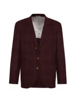 Prince Of Wales Deconstructed Blazer With Patch Pockets