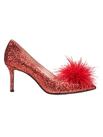 Marabou 75MM Glitter Pumps