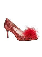 Marabou 75MM Glitter Pumps