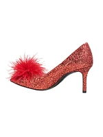 Marabou 75MM Glitter Pumps