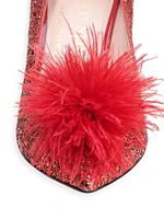 Marabou 75MM Glitter Pumps