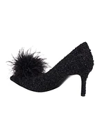 Marabou Tweed Feather Pumps