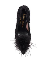 Marabou Tweed Feather Pumps