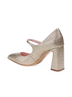 Maren 90MM Glitter Leather Mary Jane Pumps