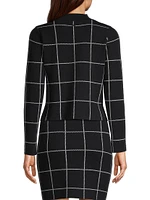 Ines Windowpane Long-Sleeve Top