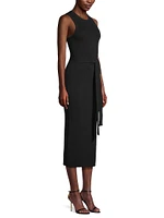 Rib-Knit Sleeveless Midi-Dress