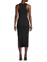 Rib-Knit Sleeveless Midi-Dress