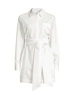 Cotton Poplin Tie-Front Shirtdress