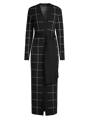 Jelena Windowpane Cardigan Dress