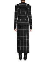 Jelena Windowpane Cardigan Dress