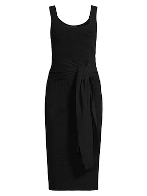 Lorenza Tie-Front Sleeveless Midi-Dress