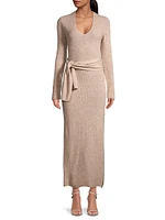 Stevie Scalloped Edge Tie-Waist Midi-Dress