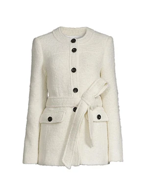 Elaine Collarless Belted Jacket