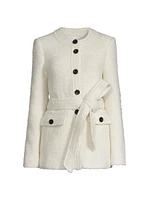 Elaine Collarless Belted Jacket