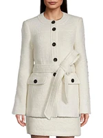 Elaine Collarless Belted Jacket