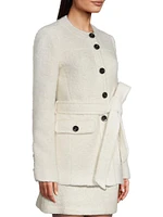 Elaine Collarless Belted Jacket