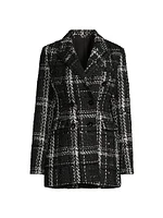 Mia Plaid Tweed Double-Breasted Blazer