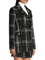 Mia Plaid Tweed Double-Breasted Blazer