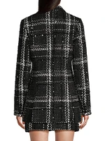 Mia Plaid Tweed Double-Breasted Blazer