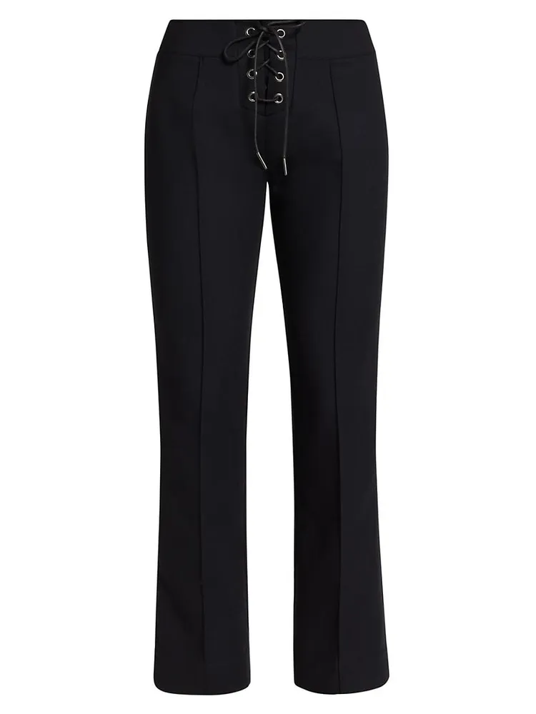 Lace-Up Cotton-Blend Trousers