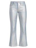 Le Crop Mini Metallic Flare Jeans