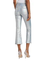 Le Crop Mini Metallic Flare Jeans