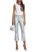 Le Crop Mini Metallic Flare Jeans