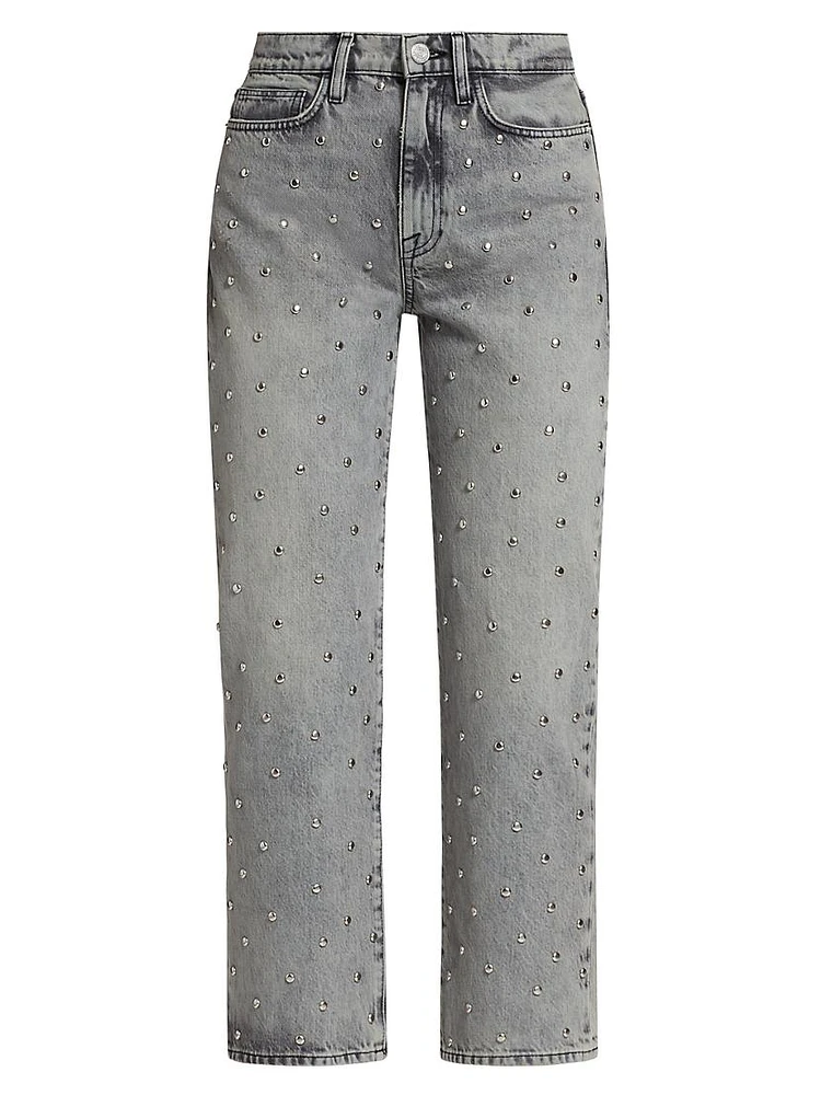 Le Jane Crop Studded Jeans