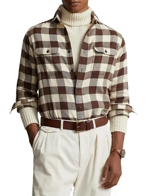 Checked Button-Front Shirt