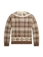 Plaid Wool-Blend Yoke Sweater