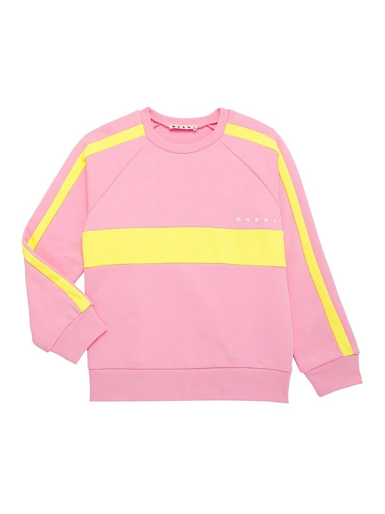 Little Girl's & Striped Crewneck Sweatshirt