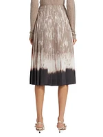 Tullius Abstract Print Pleated Midi-Skirt