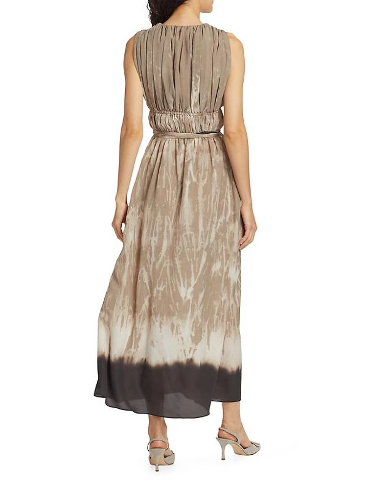 Fiona Abstract Sleeveless Midi-Dress