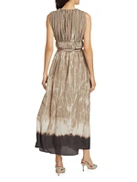 Fiona Abstract Sleeveless Midi-Dress