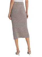 Carlson Sequined Knit Midi-Skirt