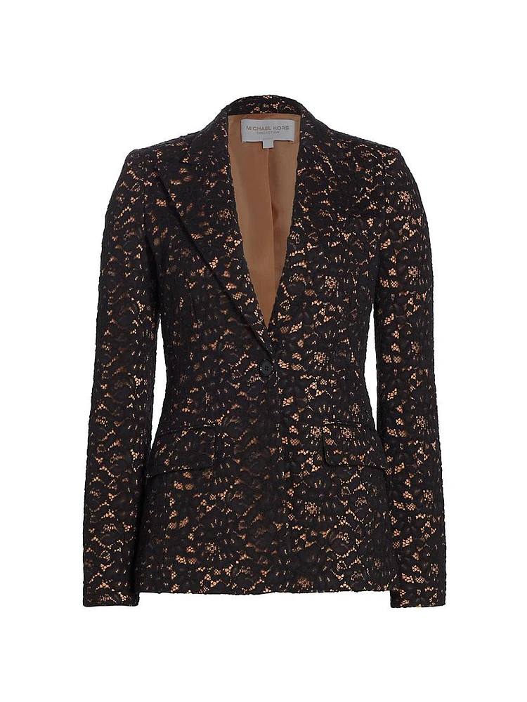 Georgina Single-Breasted Lace Blazer