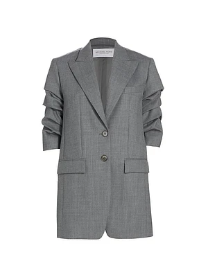 Cate Wool Ruched Blazer