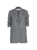 Cate Wool Ruched Blazer