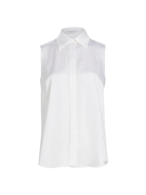 Sleeveless Charmeuse Blouse