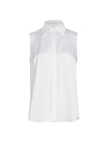 Sleeveless Charmeuse Blouse