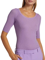 Short-Sleeve Cashmere Sweater