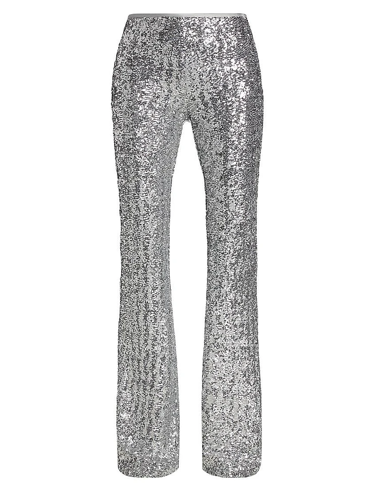 Flared Sequined Pants