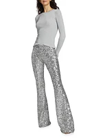 Flared Sequined Pants