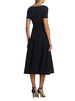 Scoopneck Flare Midi-Dress