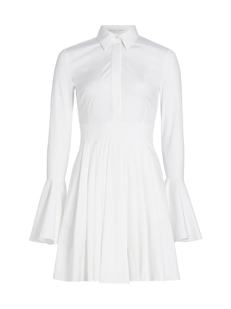 Poplin Flare-Sleeve Shirtdress