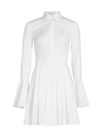 Poplin Flare-Sleeve Shirtdress