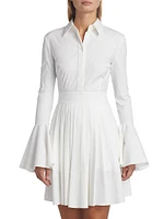 Poplin Flare-Sleeve Shirtdress