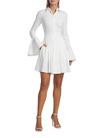 Poplin Flare-Sleeve Shirtdress